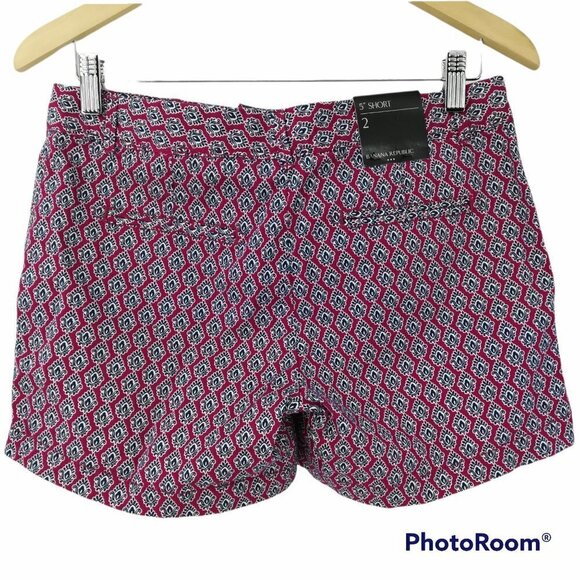 NWT Banana Republic Factory Paisley 5" Shorts Size 2 Stretch Casual Retro - Picture 2 of 12